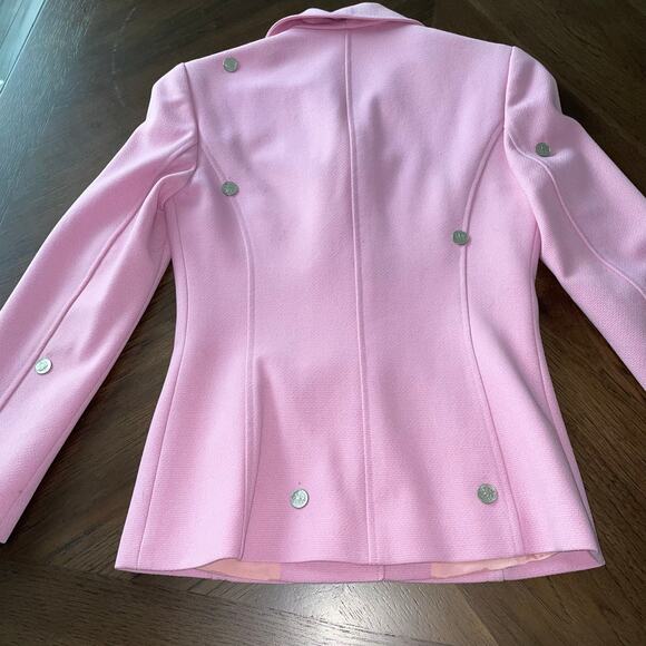 Dolce & Gabbana Pink Jacket Wool Leather Trim Buckles D&G Women 26/ 40 MOTH READ - Picture 12 of 16
